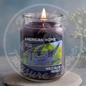 American Home by Yankee Candle Wild Blue Indigo‎ 19oz Jar Candle Fresh Floral
